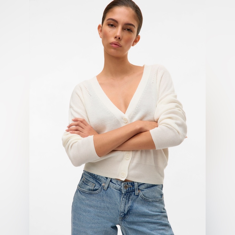 vero moda — beige knit cardigan